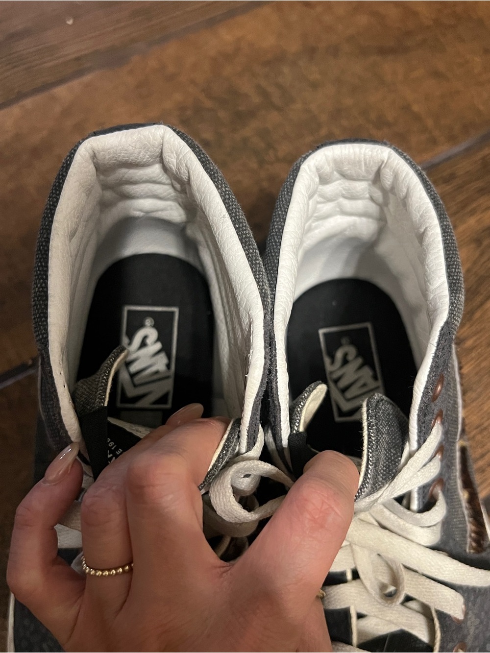 Vans Canvas & Suede High-Top Sneakers - Zebra Pony Hair Fur - Picture 9 of 10